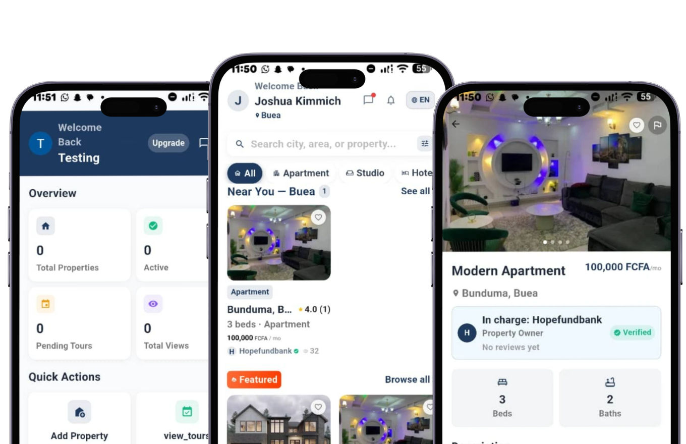 Home237 app — browse listings, dashboard and property details